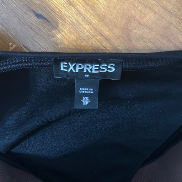 EXPRESS Black Long Sleeve Top with Waist Tie front - Picture 8 of 8